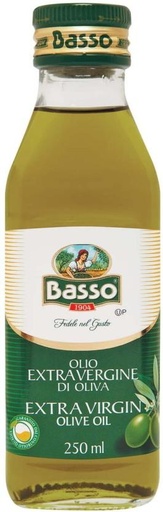 [EDOH7RPF3SHPUX9F] Basso Extra Virgin Olive Oil Glass Bottle (250 ml)