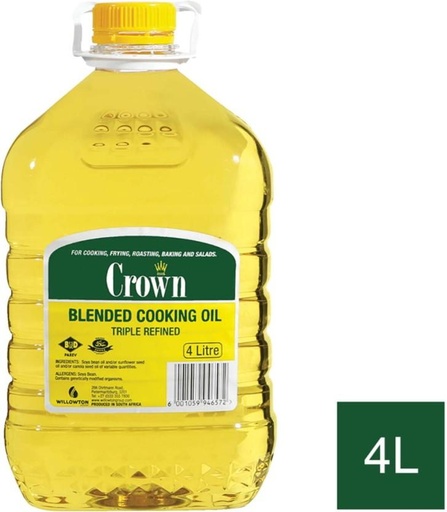 [EDOH9H4ZFZQKHVHF] Crown Blended Cooking Oil Plastic Bottle (4 x 4 L)