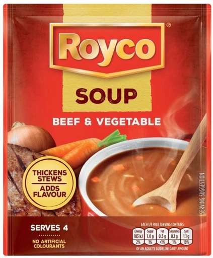 [SOUHFTCDUJ3RPF6Q] Royco Beef & Vegetable Soup (Pack of 10, 50 g)