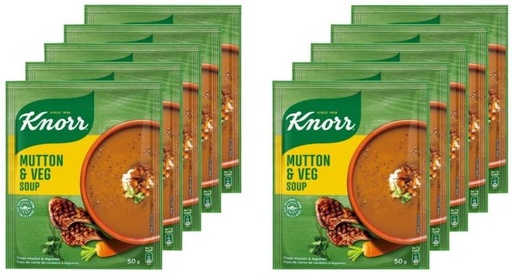 [SOUHFTCDJAZGKGSS] Knorr Mutton & Veg Soup (Pack of 10, 50 g)