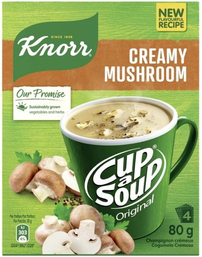 [SOUHFTC2VH7YQU8W] Knorr Creamy Mushroom Cup A Soup (Pack of 4, 80 g)