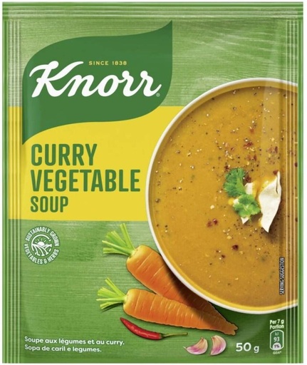 [SOUHFTC2KGXHHNNN] Knorr Curry Vegetable Soup (Pack of 60, 50 g)