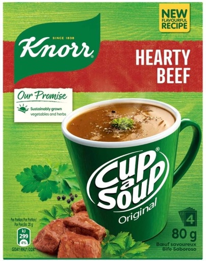 [SOUHFTCDESR5T2FS] Knorr Hearty Beef Cup A Soup (Pack of 4, 80 g)