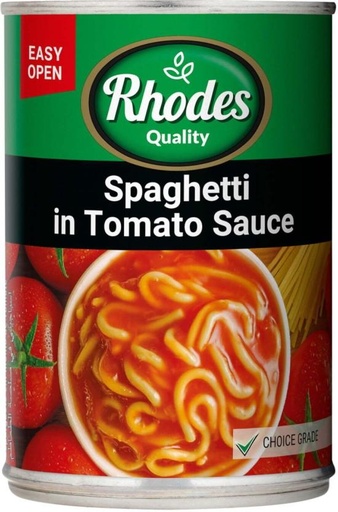 [CFDHFRS7H7NHZH6B] Rhodes Spaghetti in Tomato Sauce Pasta (410 g, Pack of 12)