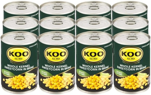 [CFDHFRS7RHMAQGSN] Koo Whole Kernel Corn (410 g, Pack of 12)