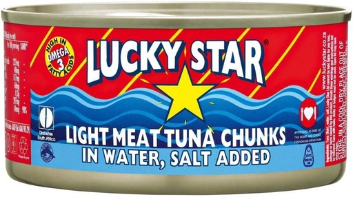 [CFDHFRS7YZWAXYWS] Lucky Star Light Meat Tuna Chunks in Water Sea Foods (170 g, Pack of 24)