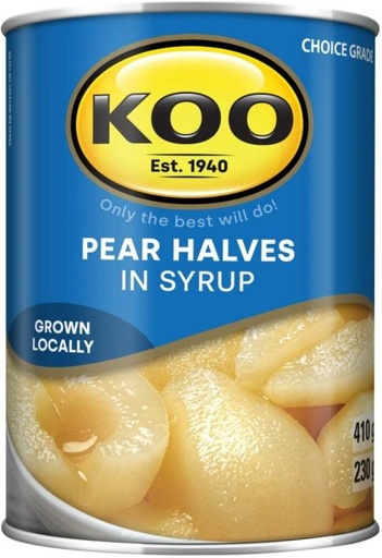 [CFDHFRS789HVSCQG] Koo Pear Halves in Syrup Fruits (410 g, Pack of 12)
