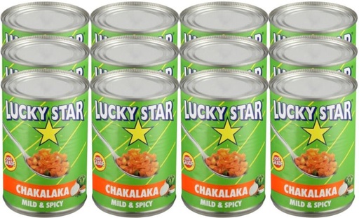[CFDHFRS7RATU27WG] Lucky Star Chakalaka Mild and Spicy Vegetables (410 g, Pack of 12)