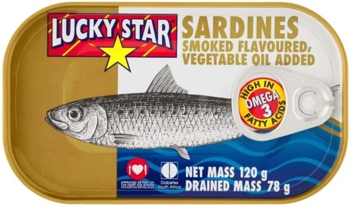 [CFDHBY43GZ2FQ2JG] Lucky Star Sardines Smoked in vegetable oil Sea Foods (120 g, Pack of 50)