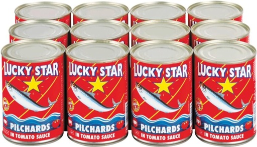 [CFDHFRS7YVZYQ3H9] Lucky Star Pilchards in Tomato Sauce Sea Foods (400 g, Pack of 12)