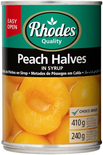 [CFDHFRS7Y3FHBYCP] Rhodes Peach Halves in Syrup Fruits (410 g, Pack of 12)