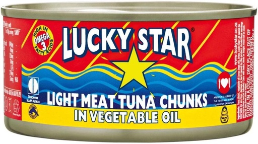[CFDHFRS7BWTVQ9K9] Lucky Star Light Meat Tuna Chunks in Vegetable Oil Sea Foods (170 g, Pack of 24)