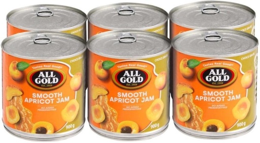 [JSDHFRXYUCRZWFZR] All Gold Smooth Apricot Jam 900 g (Pack of 6)