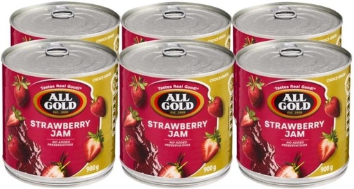 [JSDHFRXYYSPSXNNR] All Gold Strawberry Jam 900 g (Pack of 6)