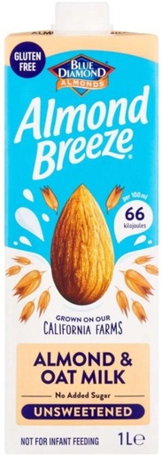 [MLKHFXKYG8WNUDBS] Almond Breeze Alternative Milk - Unsweetened Almond and Oat, Almond and Oat Milk Flavour (1 L)
