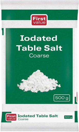 [SLTH5FXYGVGG865H] FIRST VALUE Coarse Iodized Salt (500 g)