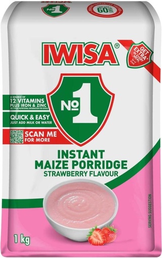 [CFEH26UKNMFYQRQR] Iwisa Instant Maize Strawberry Flavour Pouch (1 kg)