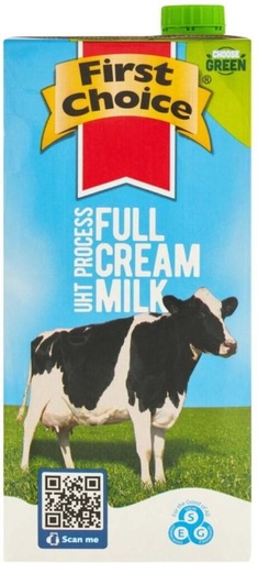 [MLKHFXJT3KBNRAUP] First Choice Full Cream Milk, Plain Flavour (1 L)