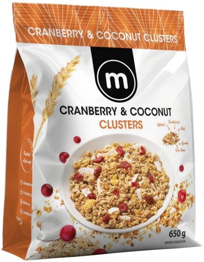 [CFEH7Z3Y2VZDHJGN] M Cranberry & Coconut Muesli Cluster Pouch (650 g)