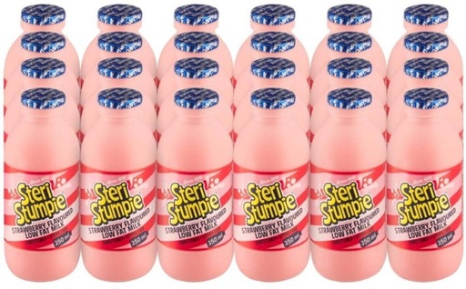 [MLKH7V2GXQ7NAKP7] Steri Stumpie Strawberry Flavoured Low Fat Milk, Strawberry Flavour (24 x 350 ml)