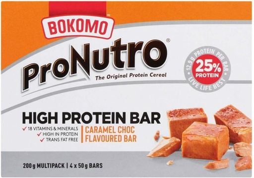 [CFEH26UVVX6ZDVHZ] Pronutro High Protein Caramel Choc Flavoured Bar Box (50 g)