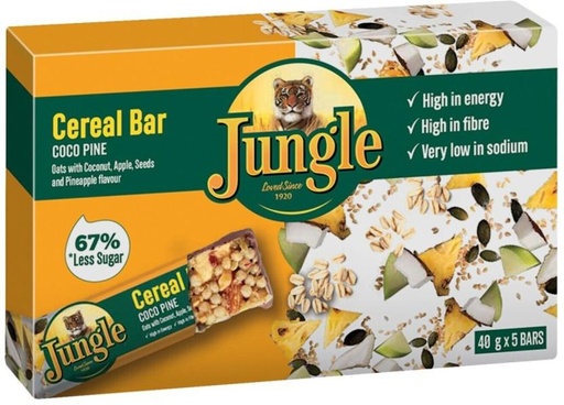 [CFEH26UVD5QD9HDE] Jungle Choc Pine Cereal Bar Sachet (30 x 40 g)