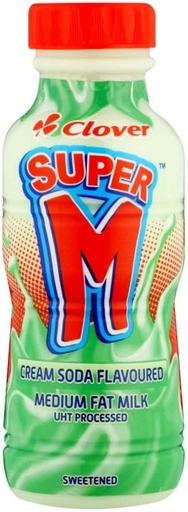 [MLKHFXJTSJRQQMFX] Clover Super M Flavoured Medium Fat Milk, Cream Soda Flavour (24 x 300 ml)