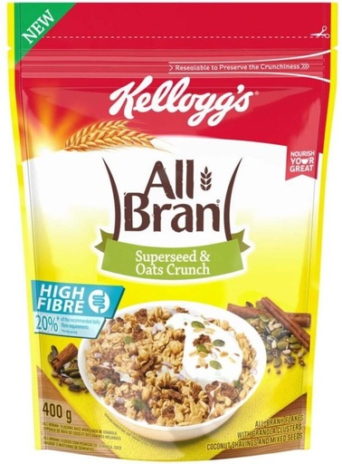 [CFEHBHYH682TFHWG] Kellogg'S All Bran Superseed & Oats Crunch Pouch (400 g)