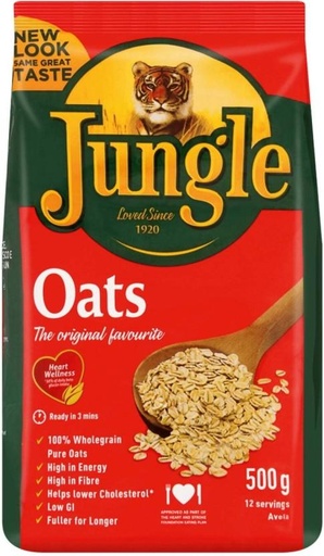 [CFEH26UKHRJ4MZFX] Jungle The Original Favourite Oats Pouch (12 x 500 g)