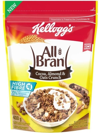 [CFEHBHYHF8YTJFDF] Kellogg'S All Bran Cocoa, Almonds & Oats Pouch (400 g)