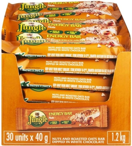 [CFEH26UVDXK2NGGE] Jungle Energy Bar Nuts Sachet (30 x 40 g)