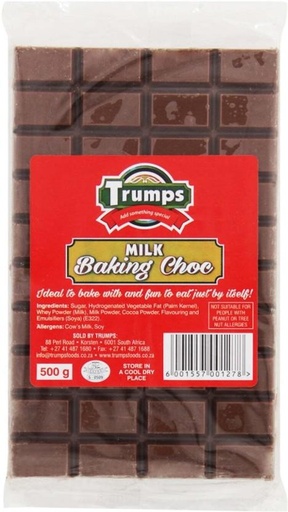 [BITH4VFS4GFNUWAC] Trumps Milk Chocolate Baking Bars Paste (500 g)
