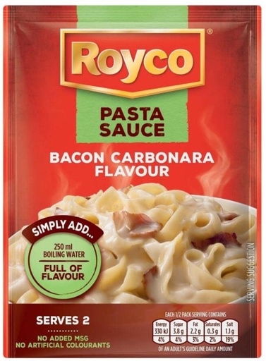 [SKPHFHDSQRZKMJQK] Royco Bacon Carbonara Flavour Pasta Sauce Sauce Mix (45 g)