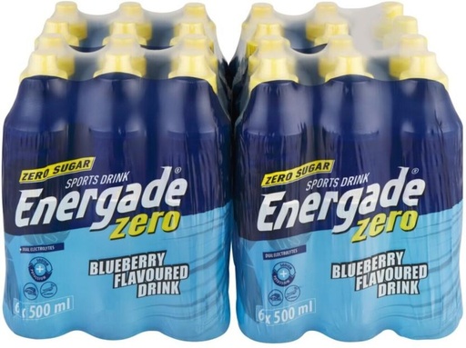 [ESMH26TWRSUVCFKX] Energade Zero - Blueberry Flavoured Sports Drink (Blueberry Flavoured, 6 x 500 ml)