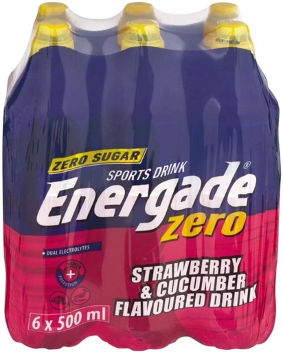 [ESMH26TWWYYPZFRV] Energade Zero - Strawberry and Cucumber Flavoured Sports Drink (Strawberry and Cucumber Flavoured, 24 x 500 ml)