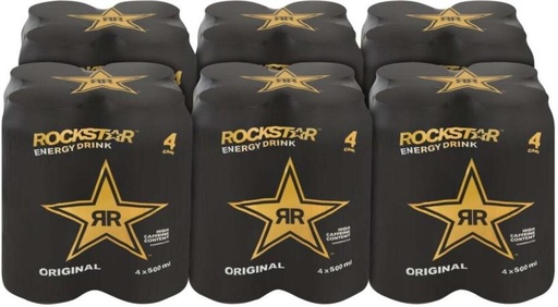 [ESMH26TW4NT6WTN5] Rockstar The Original Energy Drink (Plain Flavoured, 24 x 500 ml)