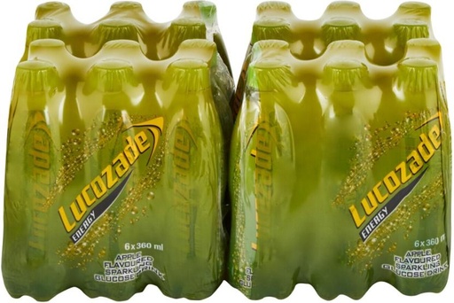 [ESMH26TWQPJUARZN] Lucozade Apple Flavoured Sparkling Glucose Energy Drink (Apple Flavoured, 6 x 360 ml)