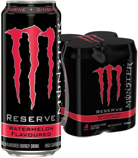 [ESMH26TWDC3GCUUY] Monster Reserve Watermelon Energy Drink (Watermelon Flavoured, 4 x 500 ml)