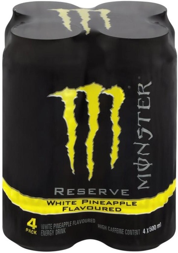 [ESMH26TWSJW4RDQA] Monster Reserve White Pineapple Energy Drink (White Pineapple Flavoured, 4 x 500 ml)
