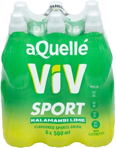 [ESMHCQH6BJFBNUPA] aQuelle ViV Sports Drink (Kalamansi Lime Flavoured, 6 x 500 ml)