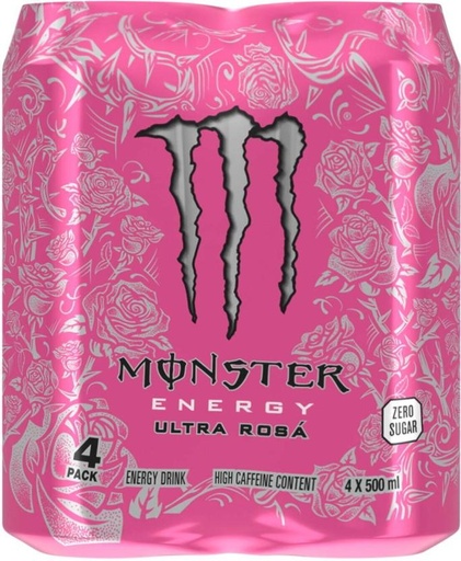 [ESMHDDZMCW6ABN2U] Monster Ultra Rosa Energy Drink (Ultra Rosa Flavoured, 4 x 500 ml)