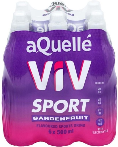 [ESMHBYEKMMQF4ZPG] aQuelle ViV Sports Drink (Gardenfruit Flavoured, 6 x 500 ml)