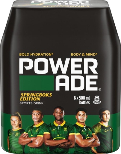 [ESMHE9Z9FZZKYSNG] Powerade Springbok Edition Sports Drink (Springbok Edition Flavoured, 6 x 500 ml)