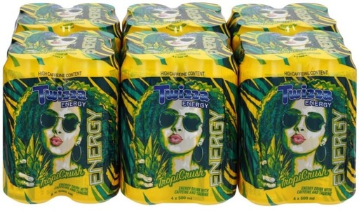 [ESMHFS9DGTZVVYXB] Twizza Tropi Crush Energy Drink (Tropical Flavoured, 4 x 500 ml)