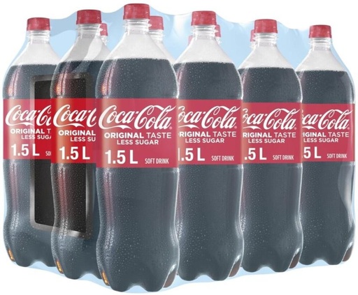 [ADKHYRH8MDAVAHAQ] Coca-Cola Original Taste - Less Sugar (12 x 1.5 L)