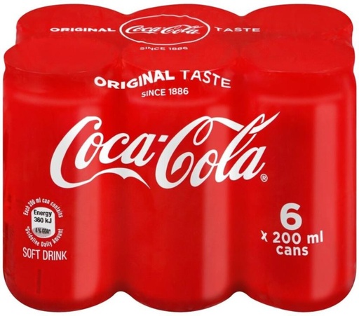 [ADKHYRH83TXNGZBR] Coca-Cola Original Taste - Soft Drink (6 x 200 ml)