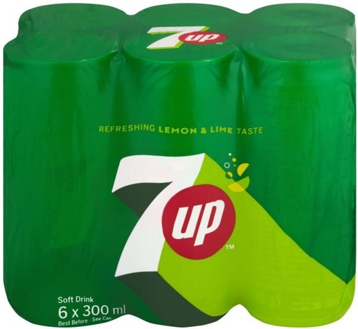[ADKHYRH87Z26EFHD] 7Up Lemon and Lime Flavoured Soft Drink (6 x 300 ml)