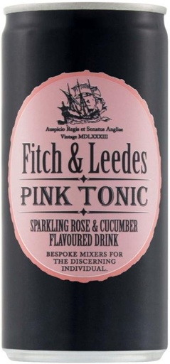 [ADKH4QPZWNJCYEBR] Fitch & Leedes Pink Tonic - Sparkling Rose & Cucumber Flavoured Drink (24 x 200 ml)