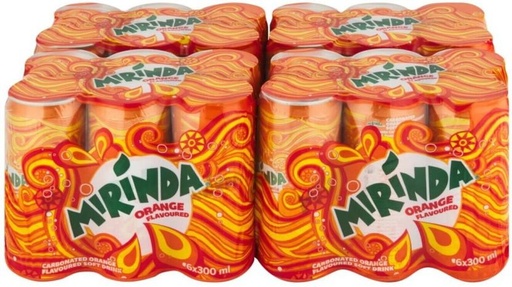 [ADKH4QPZCZHRYES3] Mirinda Carbonated Ornge flavoured Soft Drink (24 x 300 ml)