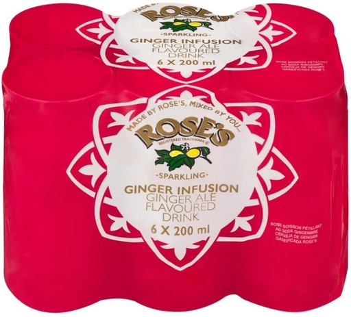 [ADKHYRH8HSHYEURG] Rose'S Ginger Ale Flavoured Drink (6 x 200 ml)